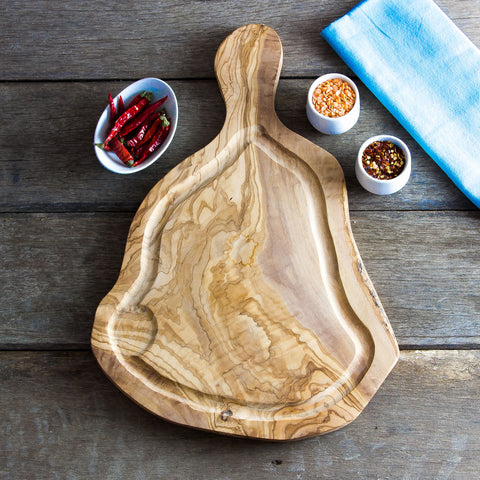 Rustic Olive Wood Carving Board | Cheeseboard | Cutting Board | Characturie