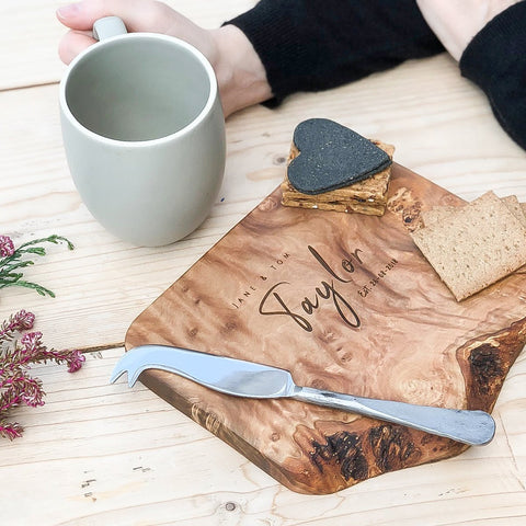 Personalized Rustic "Wedding Gift" Cheese Board
